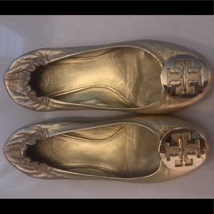 Tory Burch Reva Flats- Metallic Gold